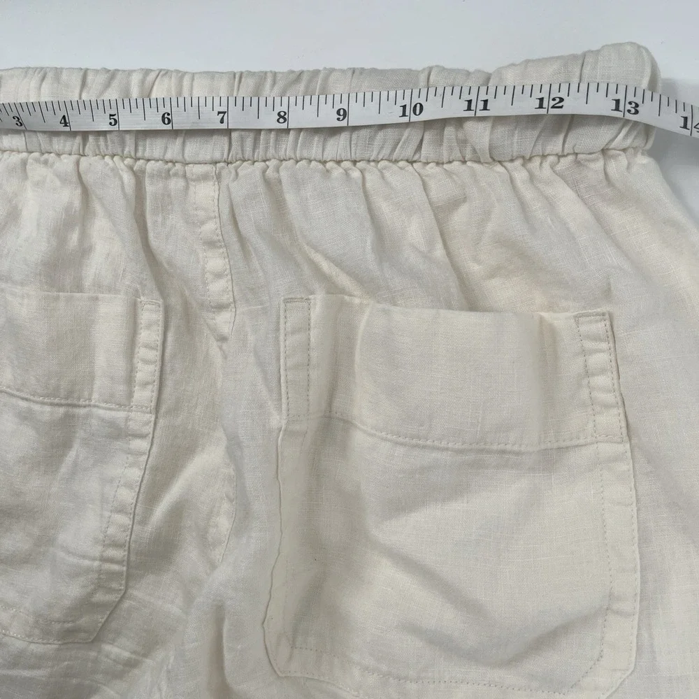Everlane European Flax Linen Drawstring Pants Off White Pull On Womens Size XS